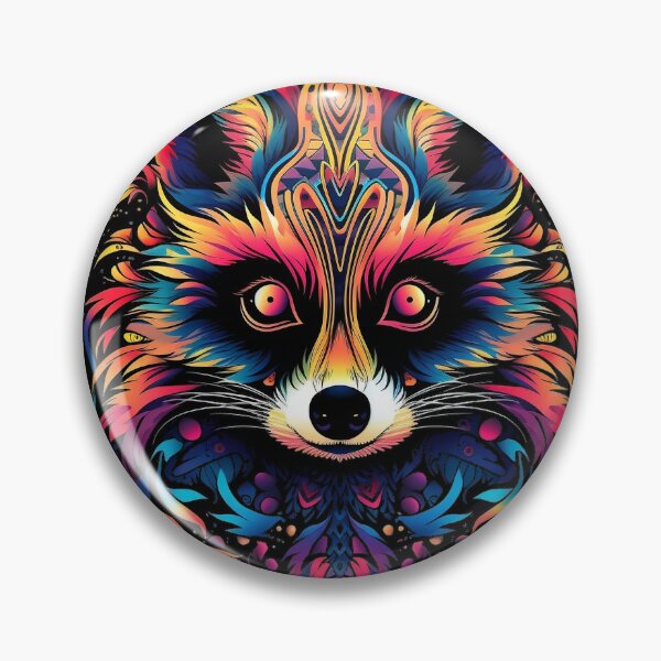 Item preview, Psychedelic Cute Raccoon: Playful Forest Friend designed and sold by PsyCloth.