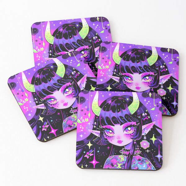 Item preview, Kawaii Chibi Pink Purple Demon Anime Girl designed and sold by bubblegoth.