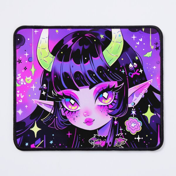 Item preview, Kawaii Chibi Pink Purple Demon Anime Girl designed and sold by bubblegoth.