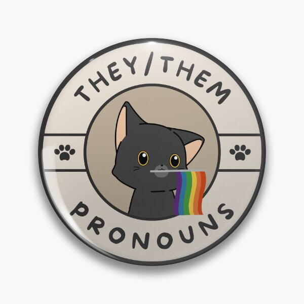 Item preview, I Go By They/Them Pronouns | LGBTQ Pride Black Cat | They Them Pronoun designed and sold by Furia LGBTQ+ Accessories.