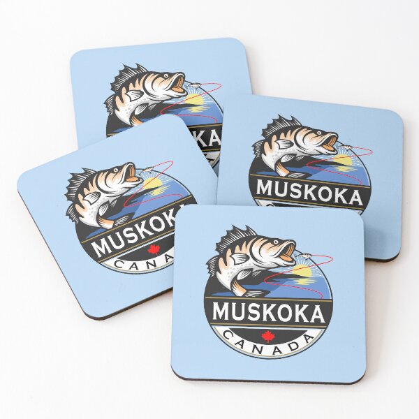 Item preview, Cool Muskoka Canada Fishing Outdoors Crest designed and sold by TinyStarCanada.