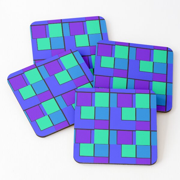 Item preview, Green Purple Blue Rectangle Squares Pattern  designed and sold by awsomepatterns.