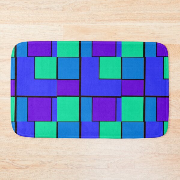 Item preview, Green Purple Blue Rectangle Squares Pattern  designed and sold by awsomepatterns.