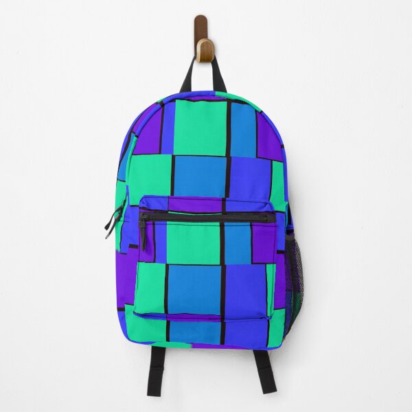 Item preview, Green Purple Blue Rectangle Squares Pattern  designed and sold by awsomepatterns.