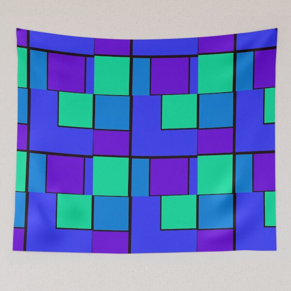 Item preview, Green Purple Blue Rectangle Squares Pattern  designed and sold by awsomepatterns.