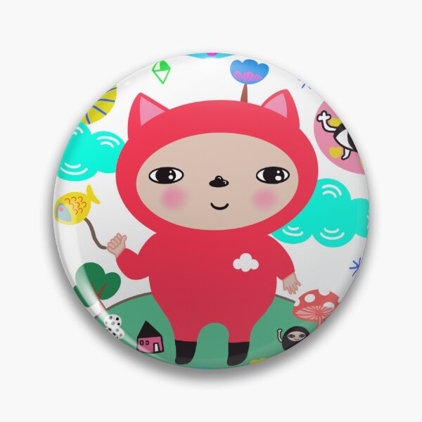 Item preview, Red cat with yellow fish. designed and sold by Novembercloud.