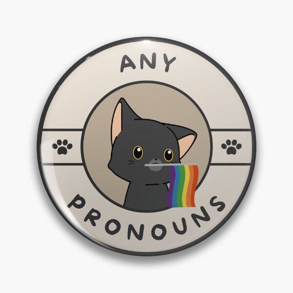 Item preview, I Go By Any Pronouns | LGBTQ Pride Black Cat | Any Pronouns designed and sold by Furia LGBTQ+ Accessories.