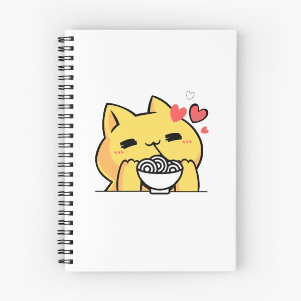 Item preview, cat eat ramen designed and sold by Danii-Shop.