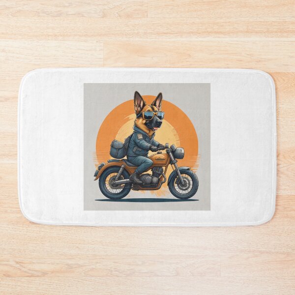 Item preview, Cartoon German Shepherd Dog Riding Motorcycle designed and sold by GSDDESIGNMERCH.