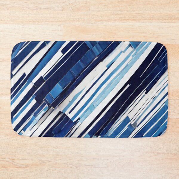 Item preview, Blue & White Diagonally Strap Abstract Retro Pattern Design designed and sold by Md Rashid  Hasan.