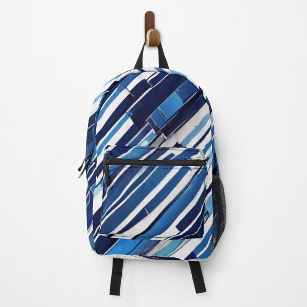 Item preview, Blue & White Diagonally Strap Abstract Retro Pattern Design designed and sold by Md Rashid  Hasan.