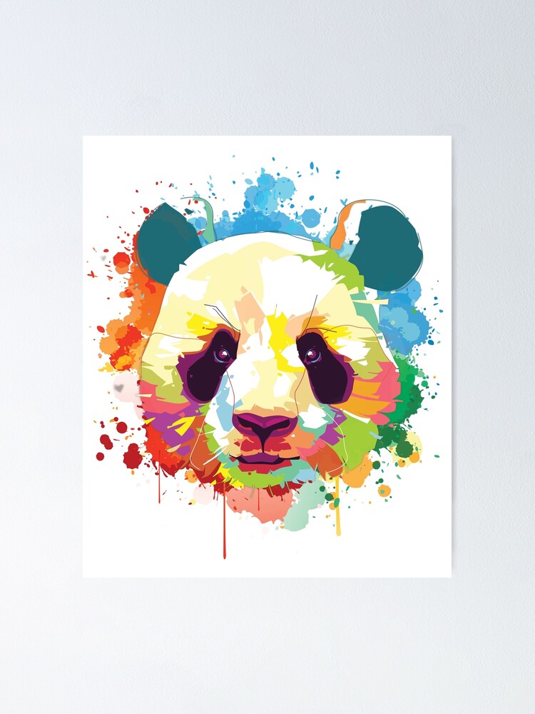 "Giant Panda Bear Plush Stuffed Animal Artwork Design" Poster by