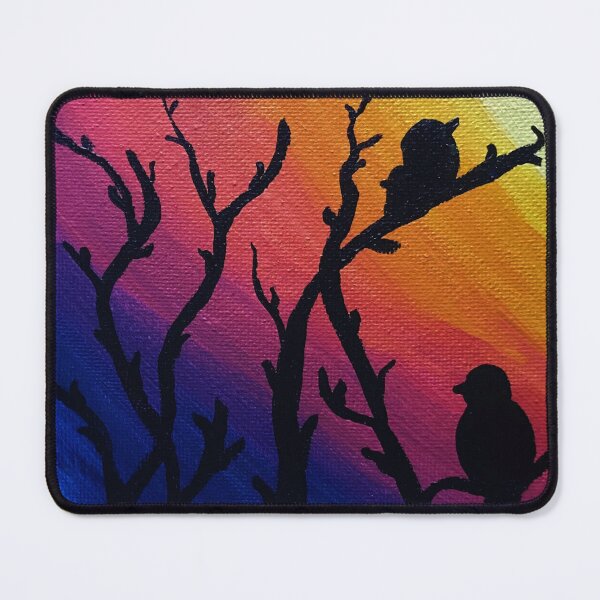 Item preview, Silhouette of Birds Perching Against a Rainbow Background designed and sold by erutan42.