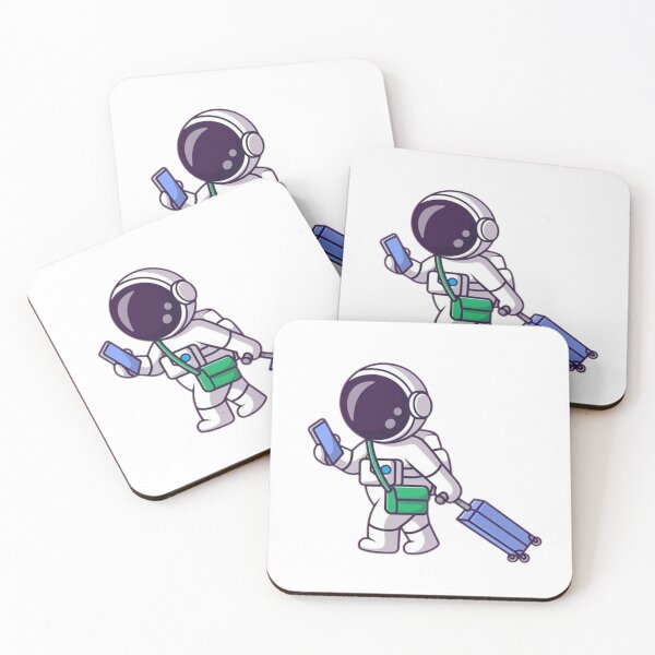 Item preview, Cute astronaut traveling with suitcase and phone designed and sold by Stre1f.