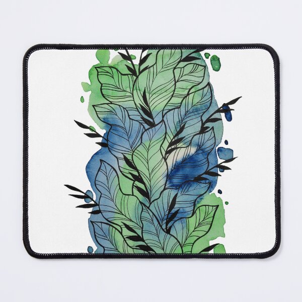 Item preview, Blue Green Watercolor Leafage Ben designed and sold by BEATRIZKOBORI.