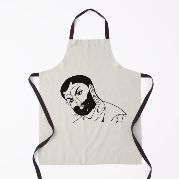 Item preview, Funny Bearded Man Buddha Head Sketch Bitonal designed and sold by Mulan-Prints.