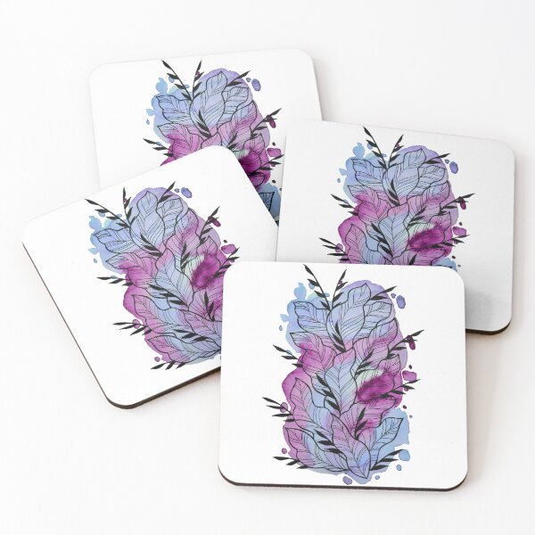 Item preview, Purple Blue Watercolor Leafage Ben designed and sold by BEATRIZKOBORI.