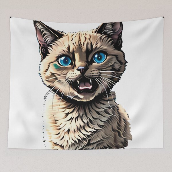 Item preview, Cute Cat Head 3 Bright Blue Neon Florescent Eyes designed and sold by wojysmokes.
