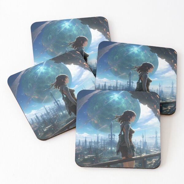Item preview, Visionary girl looks at distant moon designed and sold by Mar Es.
