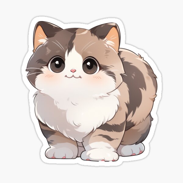 Kawaii Stickers Animal Anime, Kawaii Cartoon Cat Sticker