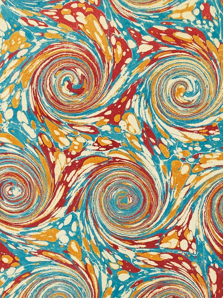 Thumbnail 6 of 6, Chiffon Top, Book art: marbled endpapers – State Library Victoria designed and sold by StateLibraryVic.