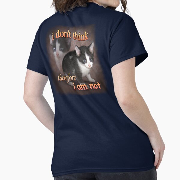 Item preview, No pienso, por lo tanto, no existo - retrato de meme de gato designed and sold by snazzyseagull.
