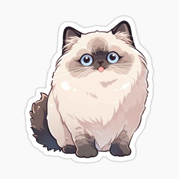 Cute Anime Sepia Ragdoll Cat Sticker for Sale by SundayDonuts