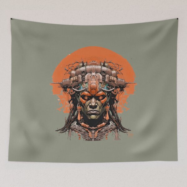 Item preview, Cyberpunk Shaman colorful graphic designed and sold by Hisirdoux.