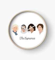 Die Supremes (schwarzer Text / weißer Hintergrund) Uhr