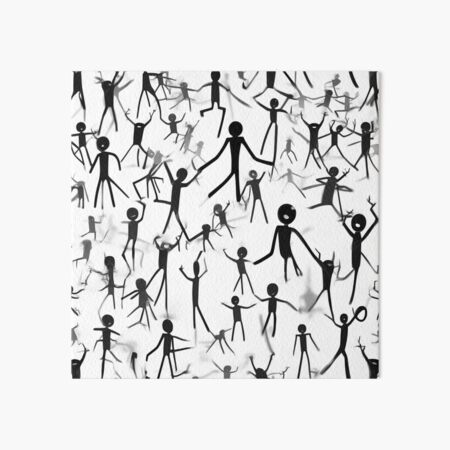 Feral Stick Figures Art Board Print for Sale by radioactiveoli