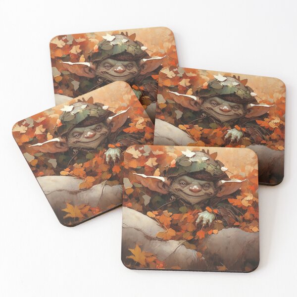Item preview, Goblin in a Pile of Leaves designed and sold by Immarcescible.