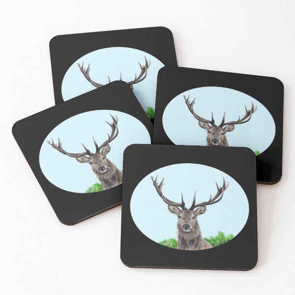 Item preview, Stag (black background) designed and sold by SandraWarmerdam.