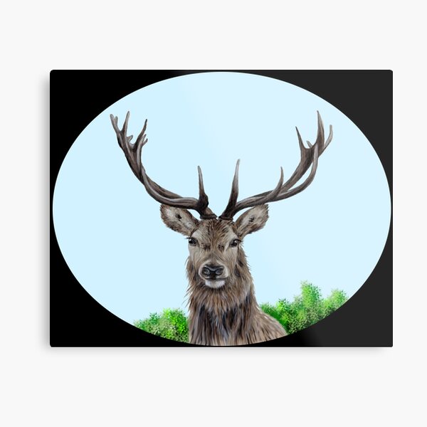 Item preview, Stag (black background) designed and sold by SandraWarmerdam.