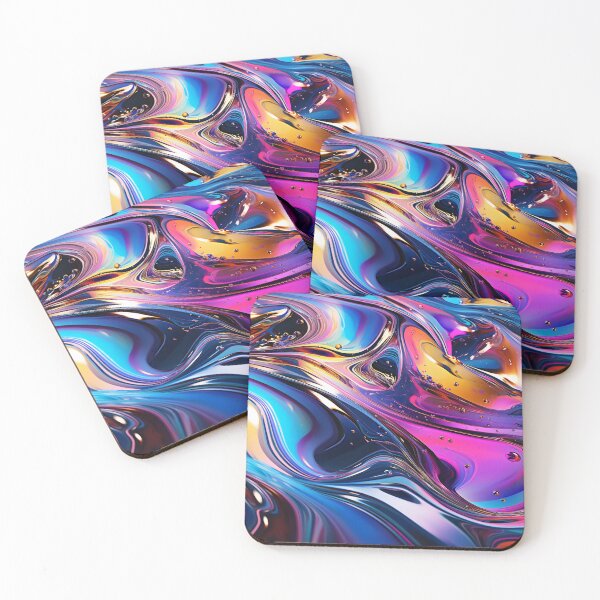 Item preview, 3D Abstract Waves in a irisdicent Colors | A Vibrant and Energizing Piece of Art for Home Decor designed and sold by samuelpinzon.