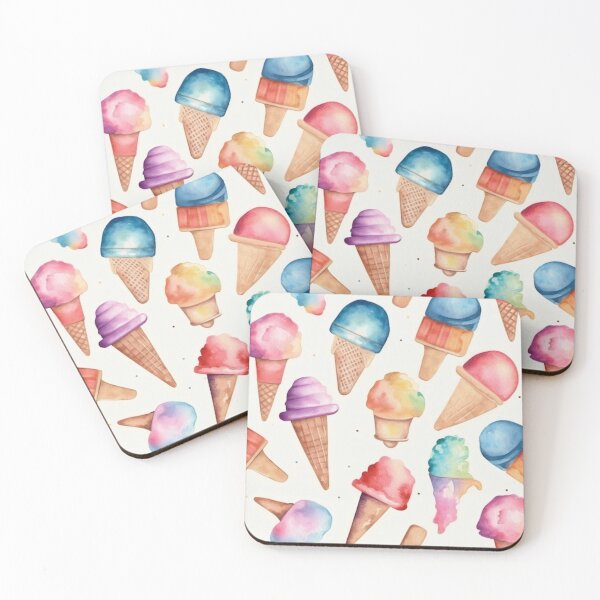 Item preview, Ice cream watercolor seamless pattern tile designed and sold by MiraCleAI.