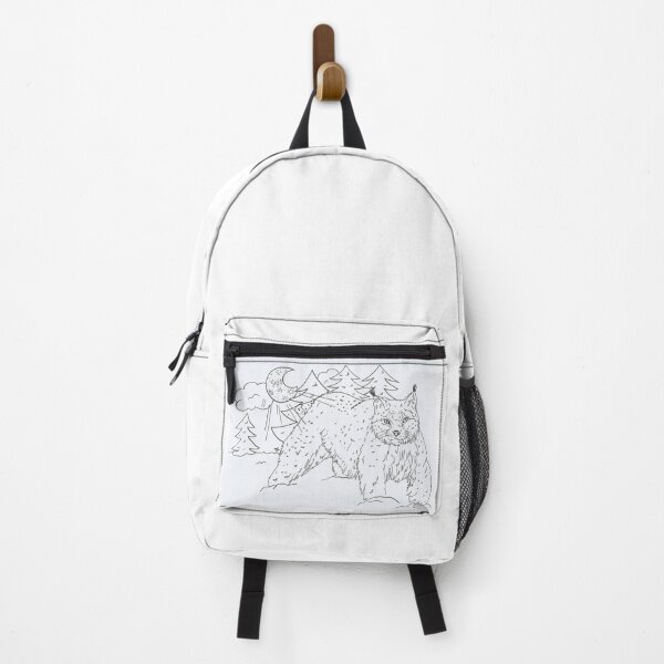 Item preview, Lynx walks through the snow in the moonlight (black/white) designed and sold by Anmioma.