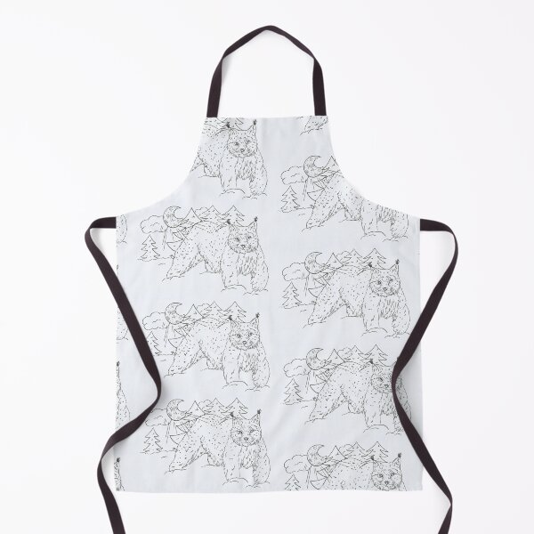 Item preview, Lynx walks through the snow in the moonlight (black/white) designed and sold by Anmioma.