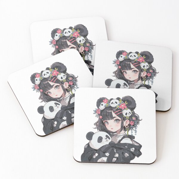 Item preview, Cute Manga Girl Cuddling a Panda designed and sold by RetroPrints.