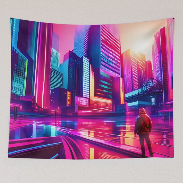 Item preview, Stranger In A Neon Cyber City designed and sold by Ink Art Design.