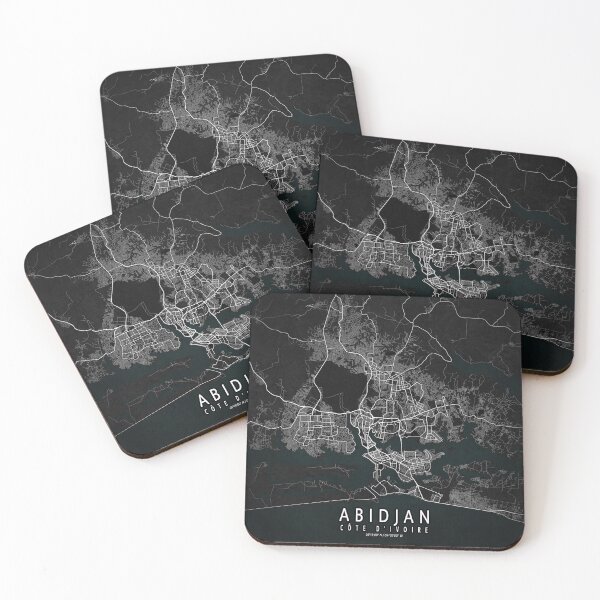 Item preview, Abidjan City Map of Côte d'Ivoire - Dark designed and sold by deMAP.