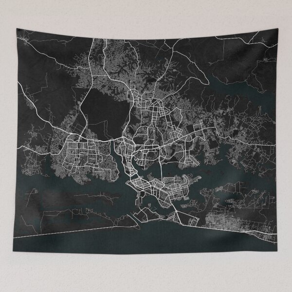 Item preview, Abidjan City Map of Côte d'Ivoire - Dark designed and sold by deMAP.