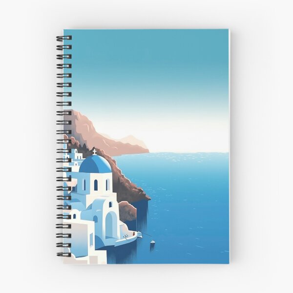 Item preview, Cartel minimalista de ilustración plana de la isla de Santorini en Grecia designed and sold by MiraCleAI.