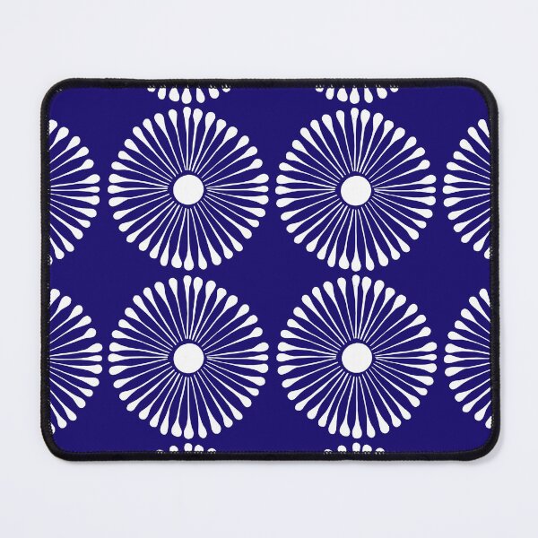 Item preview, white flowers on blue designed and sold by Urbaun.