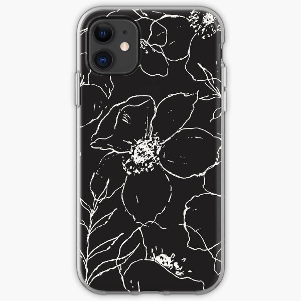 Floral Simplicity - Black iPhone Soft Case