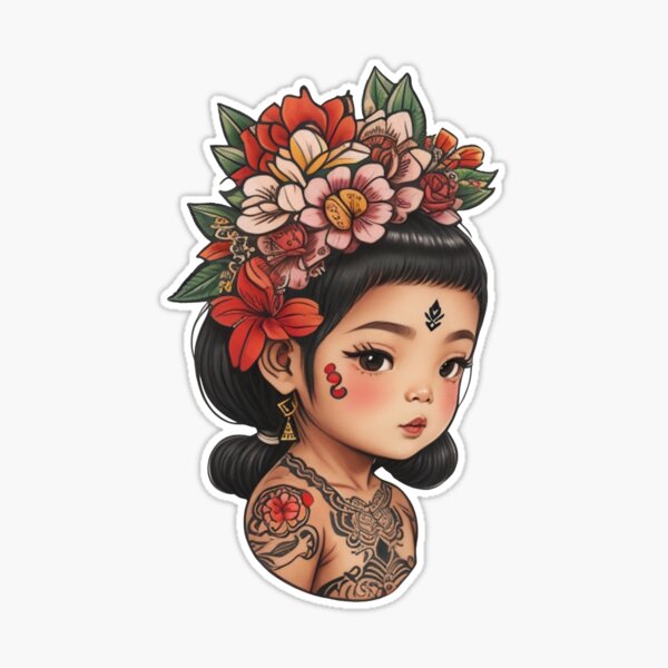 Custom Girl With Flower Temporary Tattoo, Love Yourself Tattoo, Fake Tattoo,  Festival Tattoo, Waterproof Tattoo, Tattoo Lovers Gifts - Etsy Hong Kong