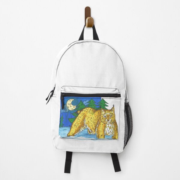 Item preview, Lynx walks through the snow in the moonlight designed and sold by Anmioma.