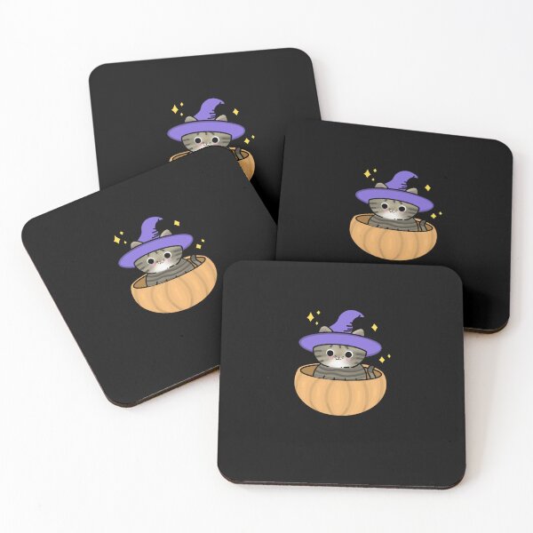 Item preview, striped cat witch in pumpkin designed and sold by taytaydesigns.