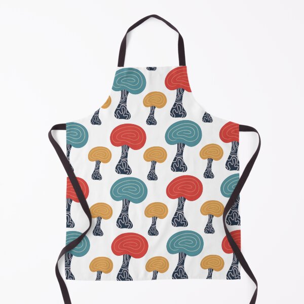 Item preview, Abstract Mushrooms Pattern Red Blue Yellow designed and sold by HeartPieces.