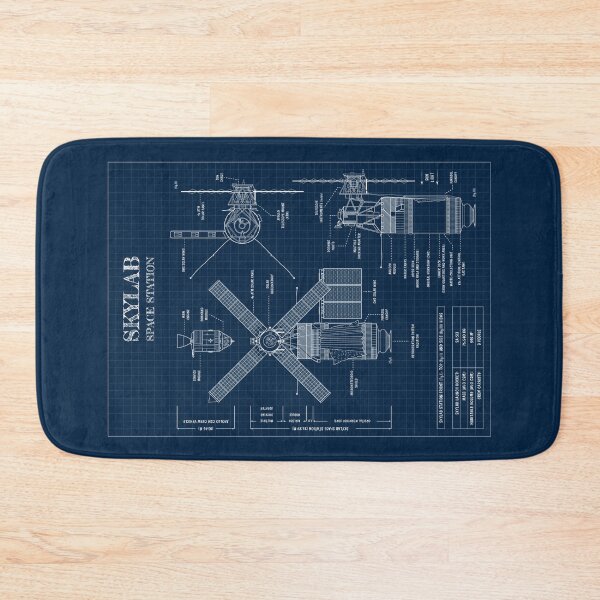 Item preview, Skylab Space Station (Navy Blueprint. Vertical) designed and sold by BGALAXY.