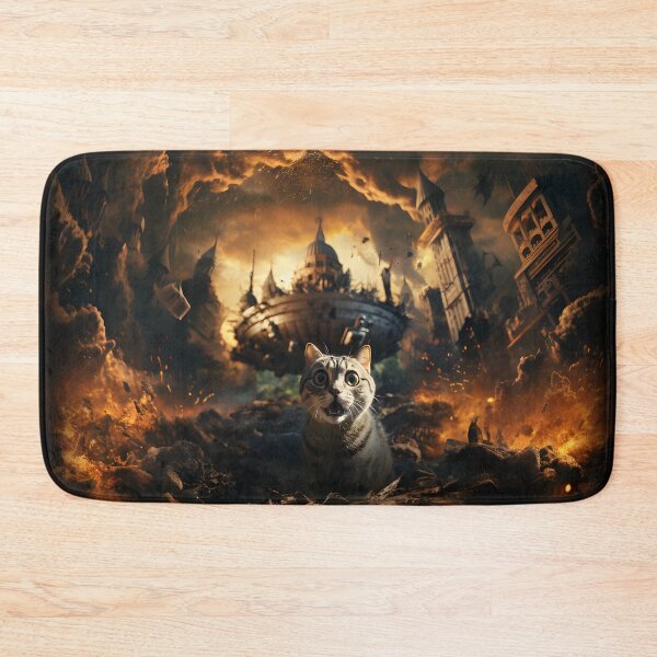 Item preview, Cat Selfie Ufo Destroyed City designed and sold by RosmirStore.
